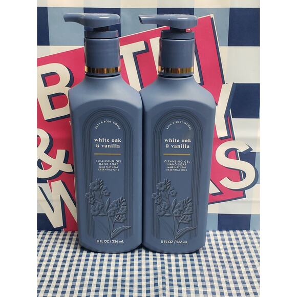BBW White Oak & Vanilla Cleansing Gel Hand Soap w. Natural Essential Oils 2 Pack - Picture 1 of 2